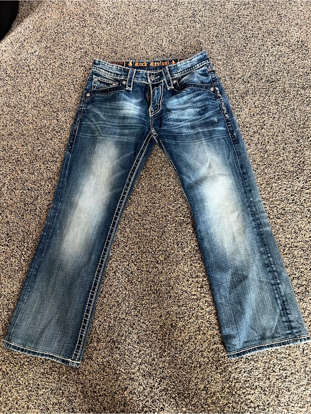 Rock Revival Men’s Distressed Blue DYLAN Jeans - 32x30